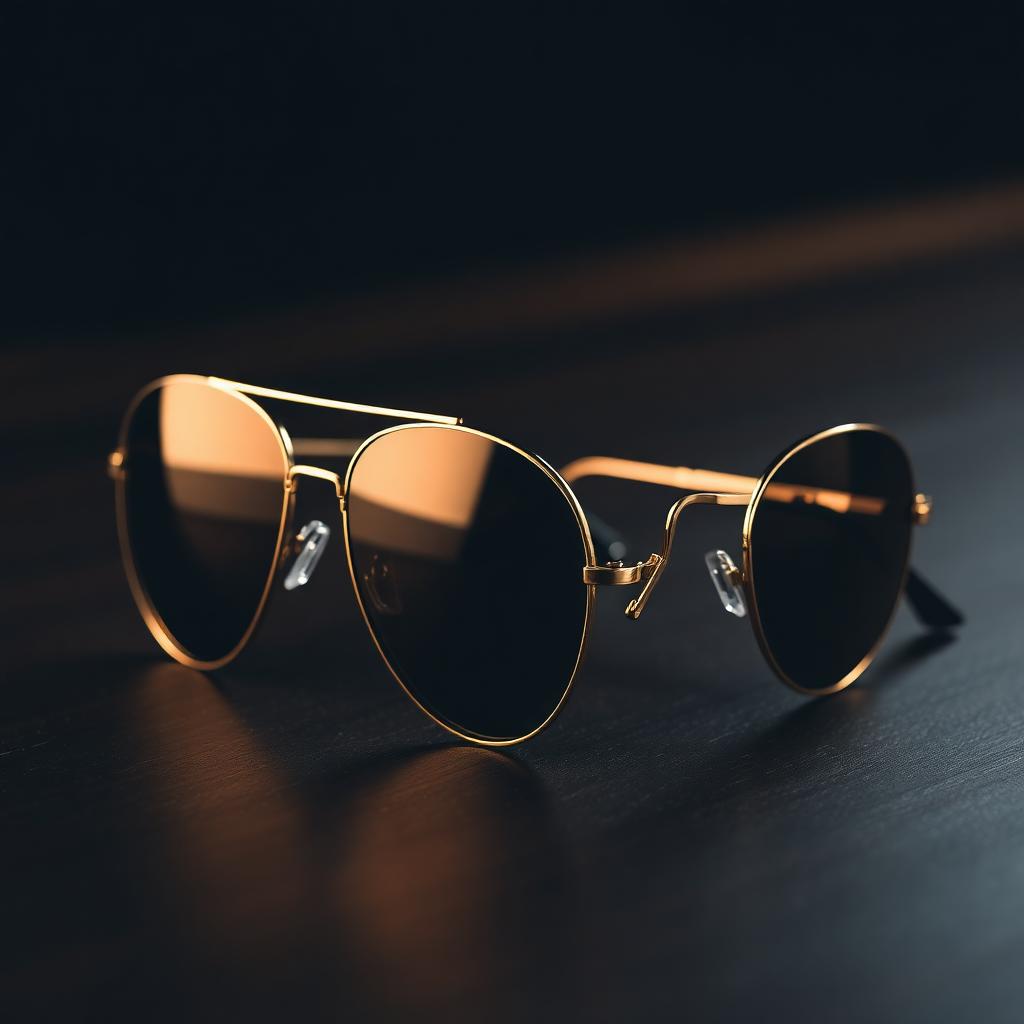 Premium gold-rimmed sunglasses collection